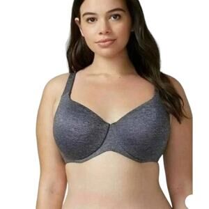 Cacique True Embrace Full Coverage Unlined Underwire Gray Bra Size 46C